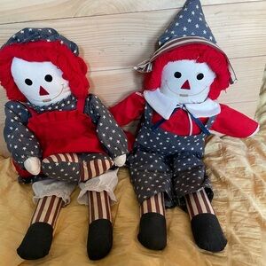 Raggedy Ann & Andy  doll set‎ 19 inches Americana